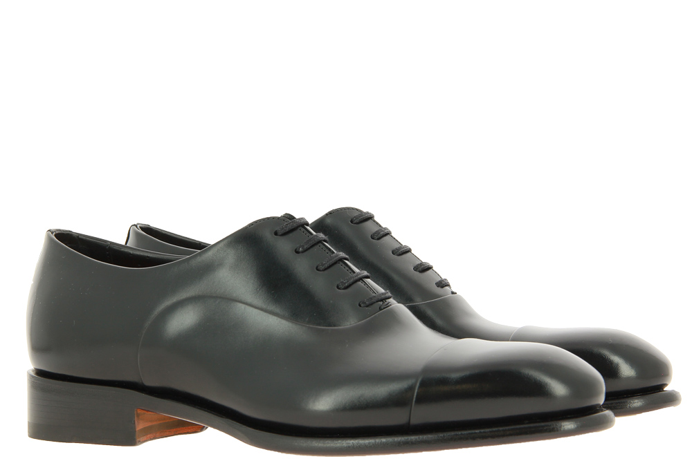 Santoni Schnürer LEATHER BLACK DN01