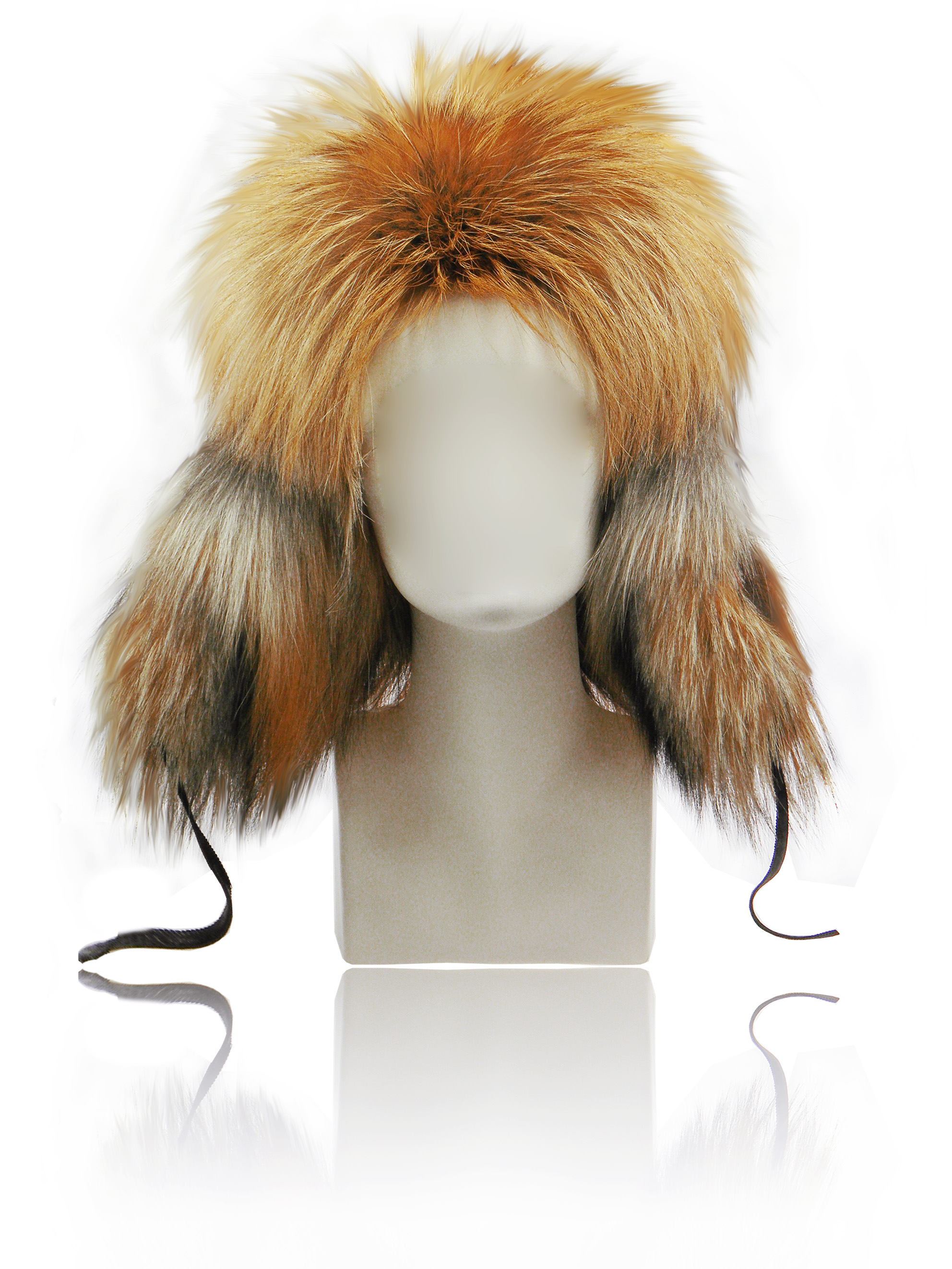 FurLand Pilotenmütze - USHANKA FLOWERS - Fuchsfell