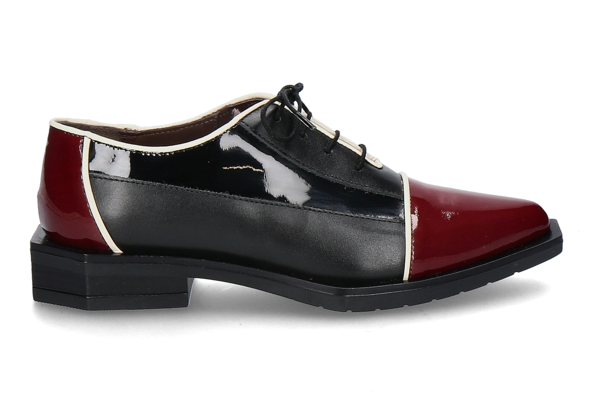 Le Bohémien Schnürschuh G22 VITELLO VERNICE- bordo/ schwarz