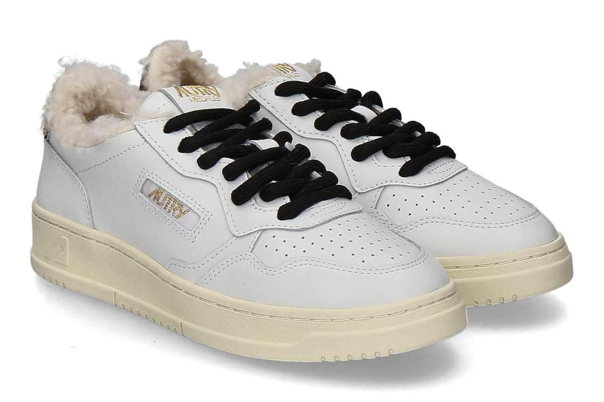 Autry Damen- Sneaker gefüttert MEDALIST LEO SHEARLING OC02- white/ weiss