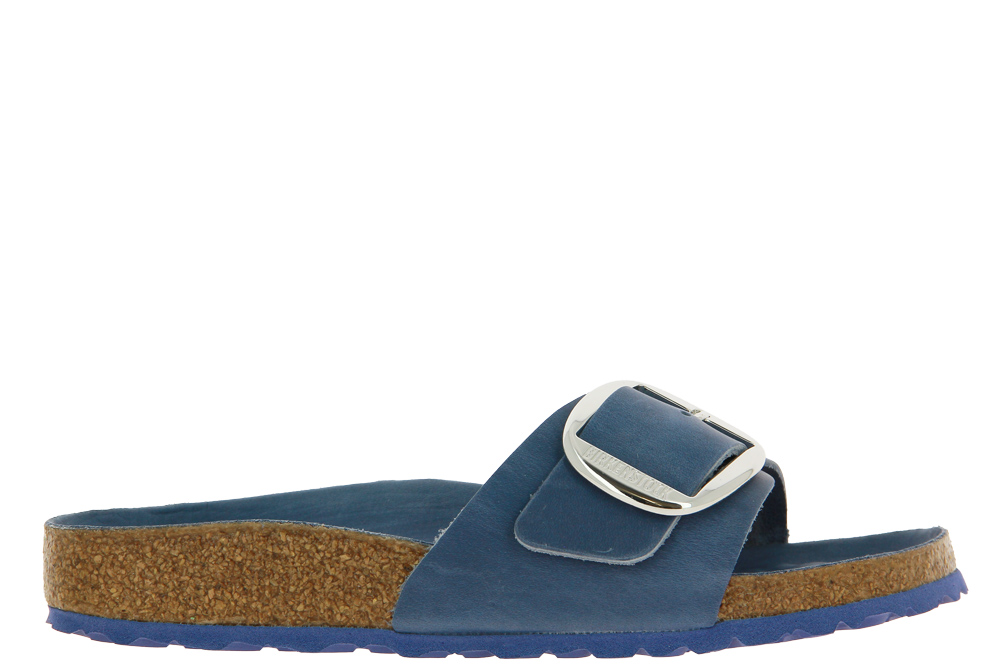 Birkenstock Pantolette MADRID BIG BUCKLE GLATTLEDER DUSTY BLUE 