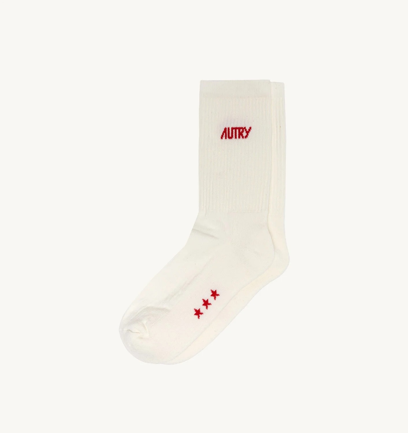 Autry Unisex Socken JACQUARD LOGO - creme/rot