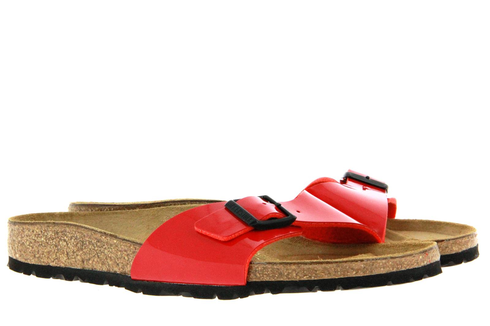 Birkenstock Pantolette MADRID SCHMAL BIRKO-FLOR LACK TANGO ROT (37 )