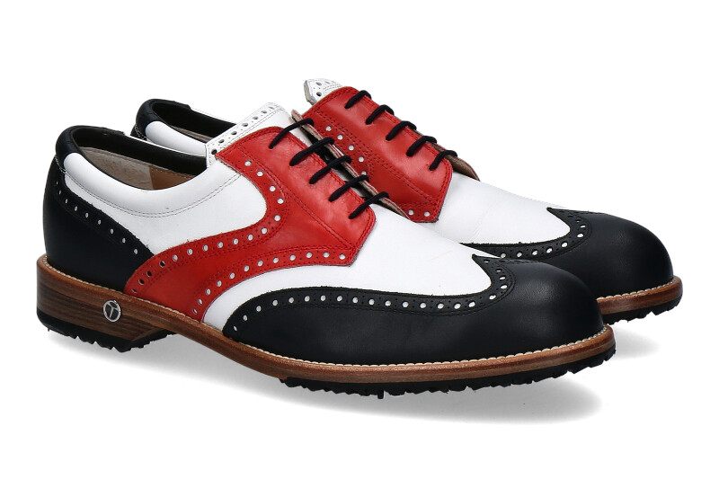 Tee Golf Shoes Golfschuh TOMMY VARIO BLU BIANCO ROSSO (44)