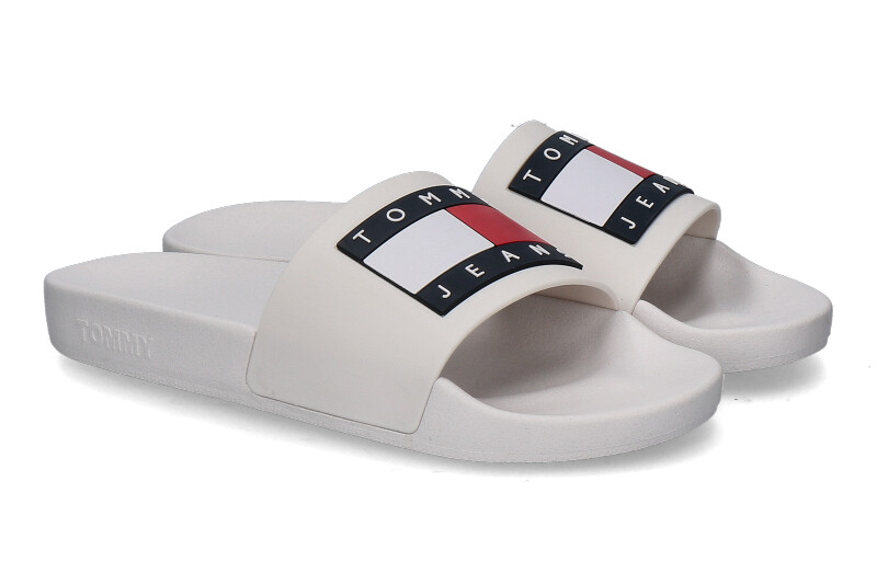 Tommy Jeans by Tommy Hilfiger Damen- Pantolette FLAG POOL SLIDE ecru