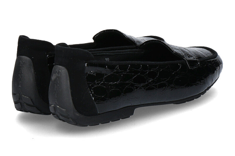 Mania Slipper gefüttert CAMOSCIO VERNICE NERO (36½)