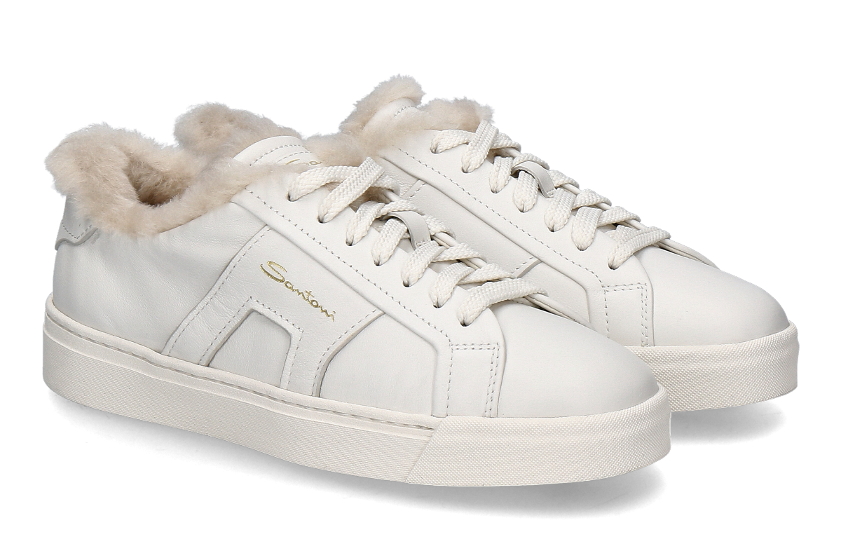 Santoni Damen- Sneaker gefüttert DBS NAPPA- white/ weiss