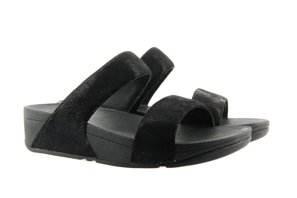 Fitflop Pantolette SHIMMY SUEDE SLIDE BLACK GLIMMER (38)