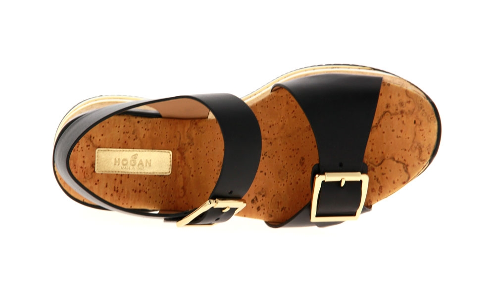 Hogan Plateau-Sandale SUGHERO PROFILI MIC MOD FIBBIA SCHWARZ (36)
