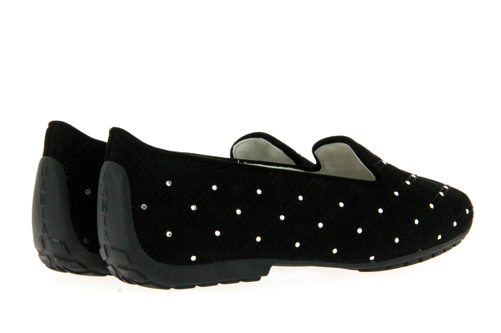 Mania Ballerina im Pantoffelschnitt CAMOSCIO NERO SWAROVSKI (37 )