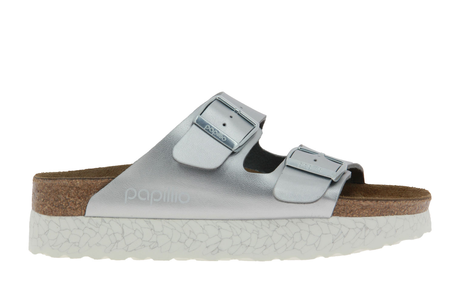 Papillio by Birkenstock Pantolette SCHMAL ARIZONA MONOCHROME MARBLE SILVER (40)