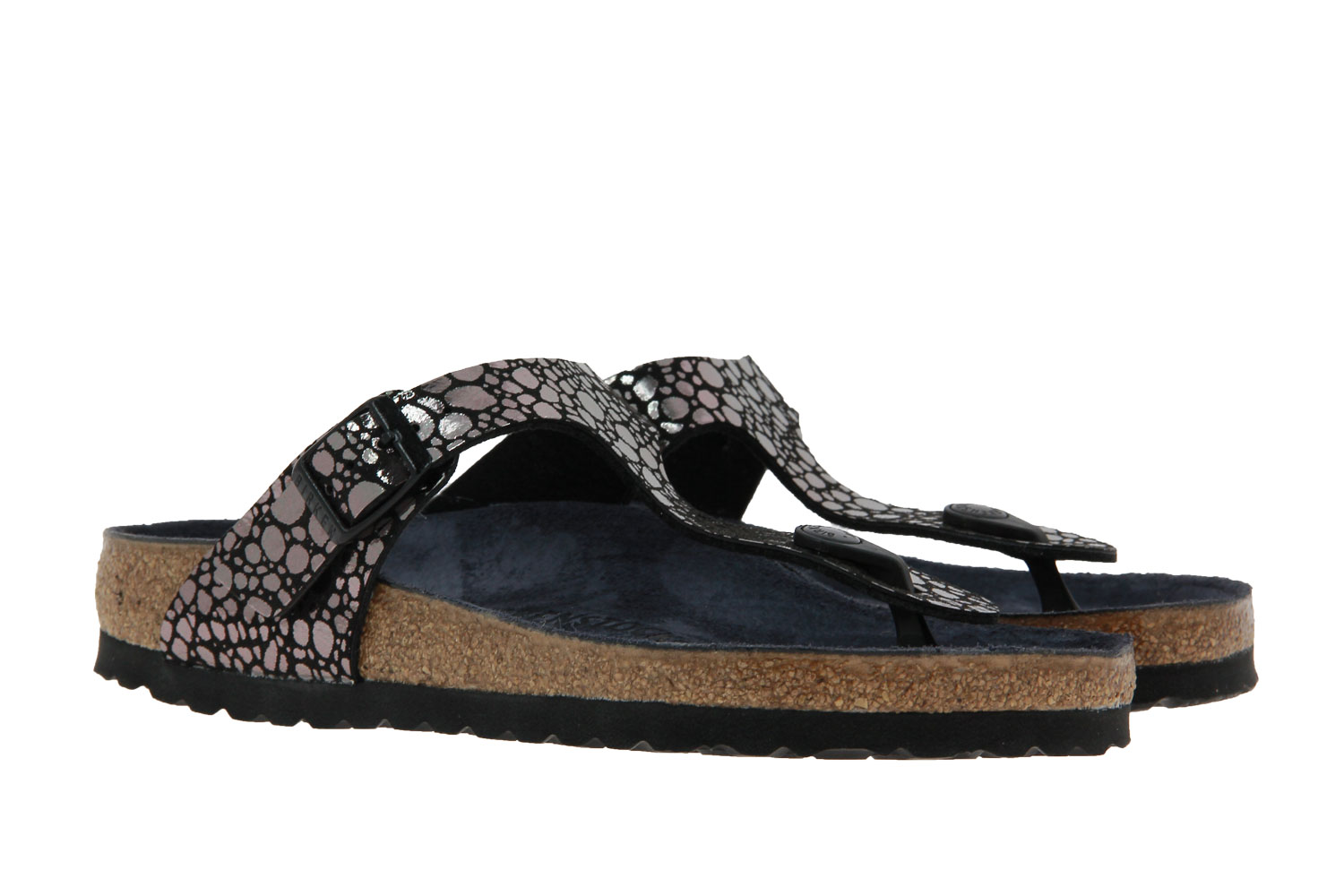 Birkenstock Pantolette GIZEH BS NORMAL METALLIC STONES BLACK (36)