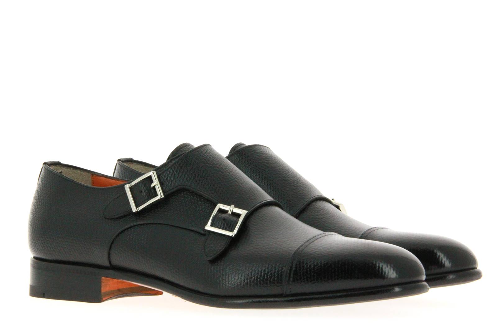 Santoni Monk LEATHER BLACK (44)