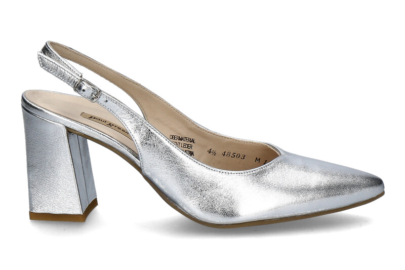 Paul Green Slingpumps NAPPA METALLIC- silver