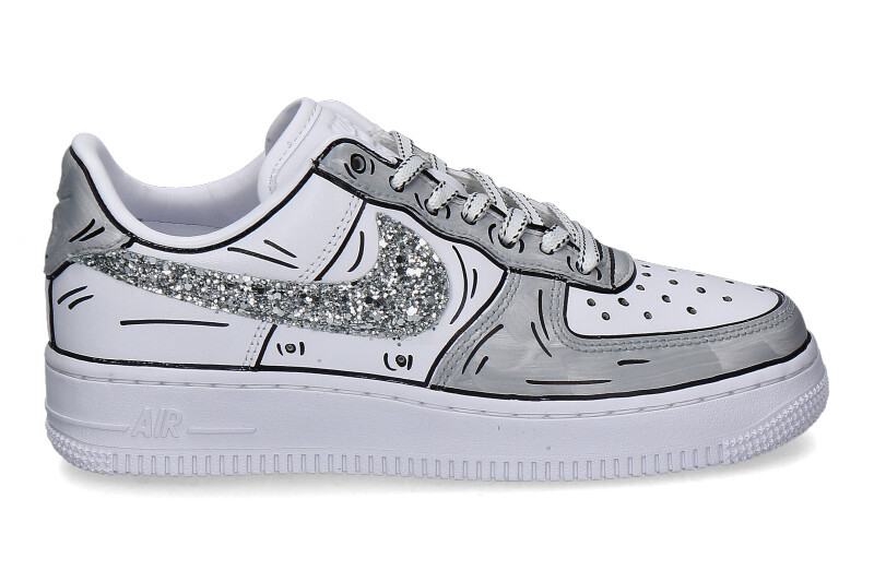 Nike Air Force 1 Sneaker by Ballo da Sola CARTOON GLITTER- grau 