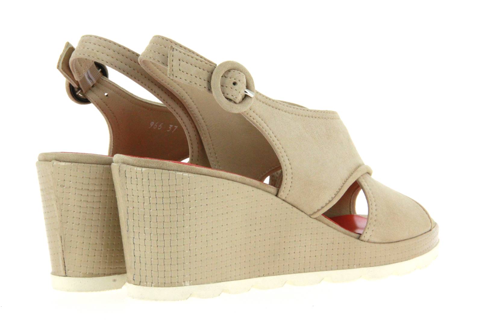 Pas de rouge Keilsandale CLOE CAMOSCIO ECRU LACK BEIGE (38½)