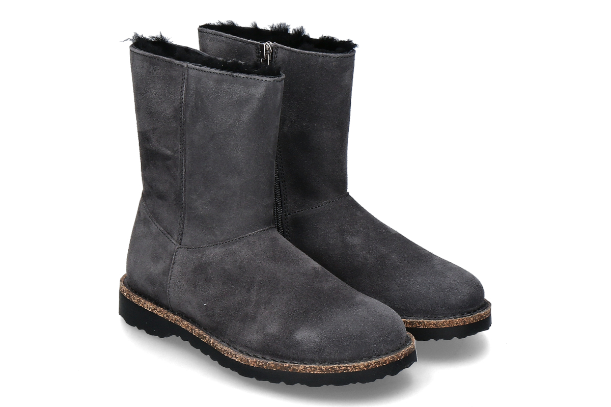 Birkenstock Damen- Stiefelette gefüttert UPPSALA SCHMAL SHEARLING- charcoal/ grau