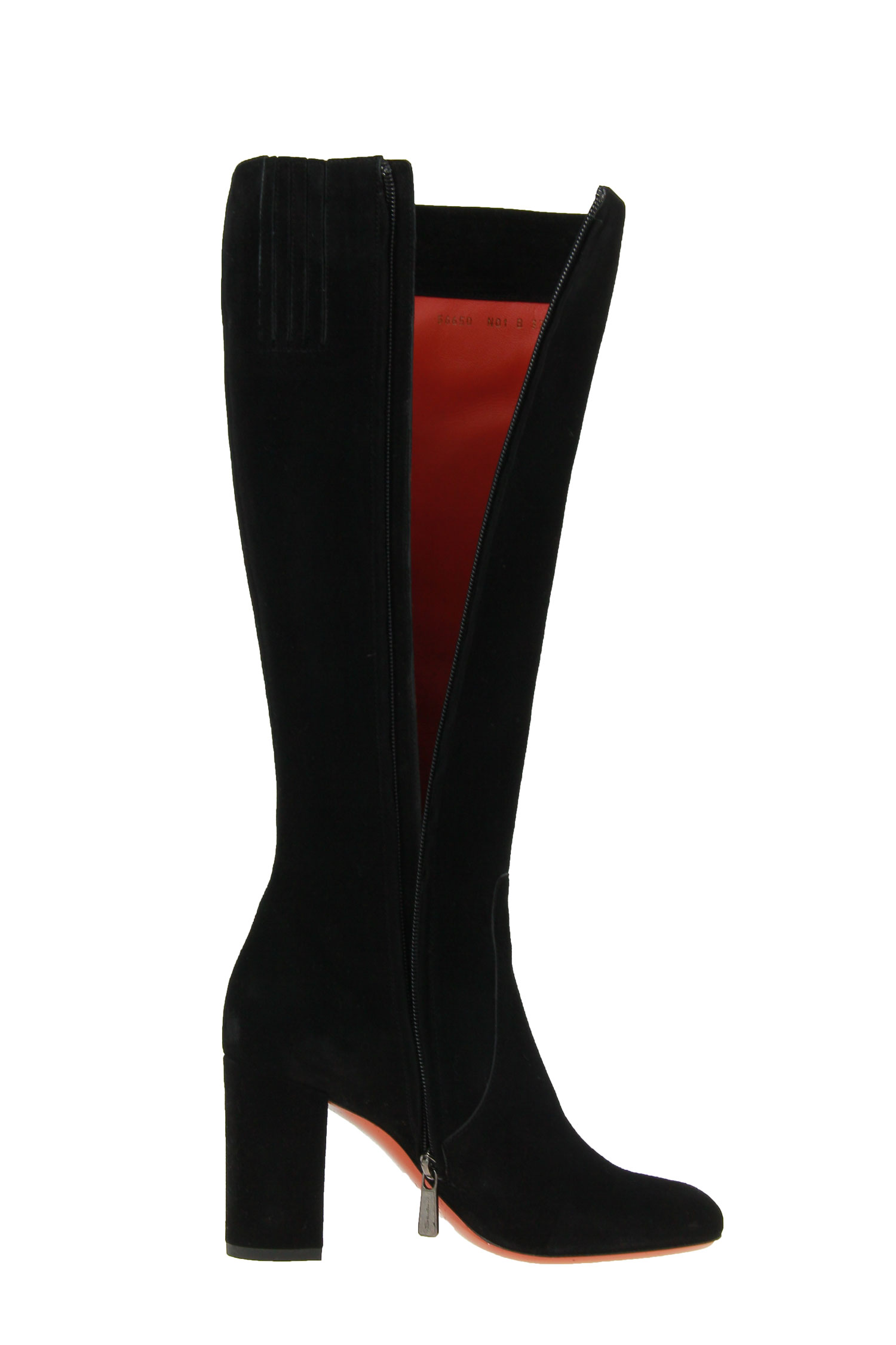 Santoni Stiefel VELOURSLEDER SCHWARZ (40)
