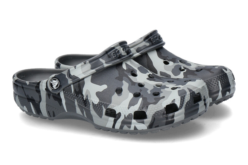 Crocs Pantolette CLASSIC PRINTED CAMO CLOG- slate grey