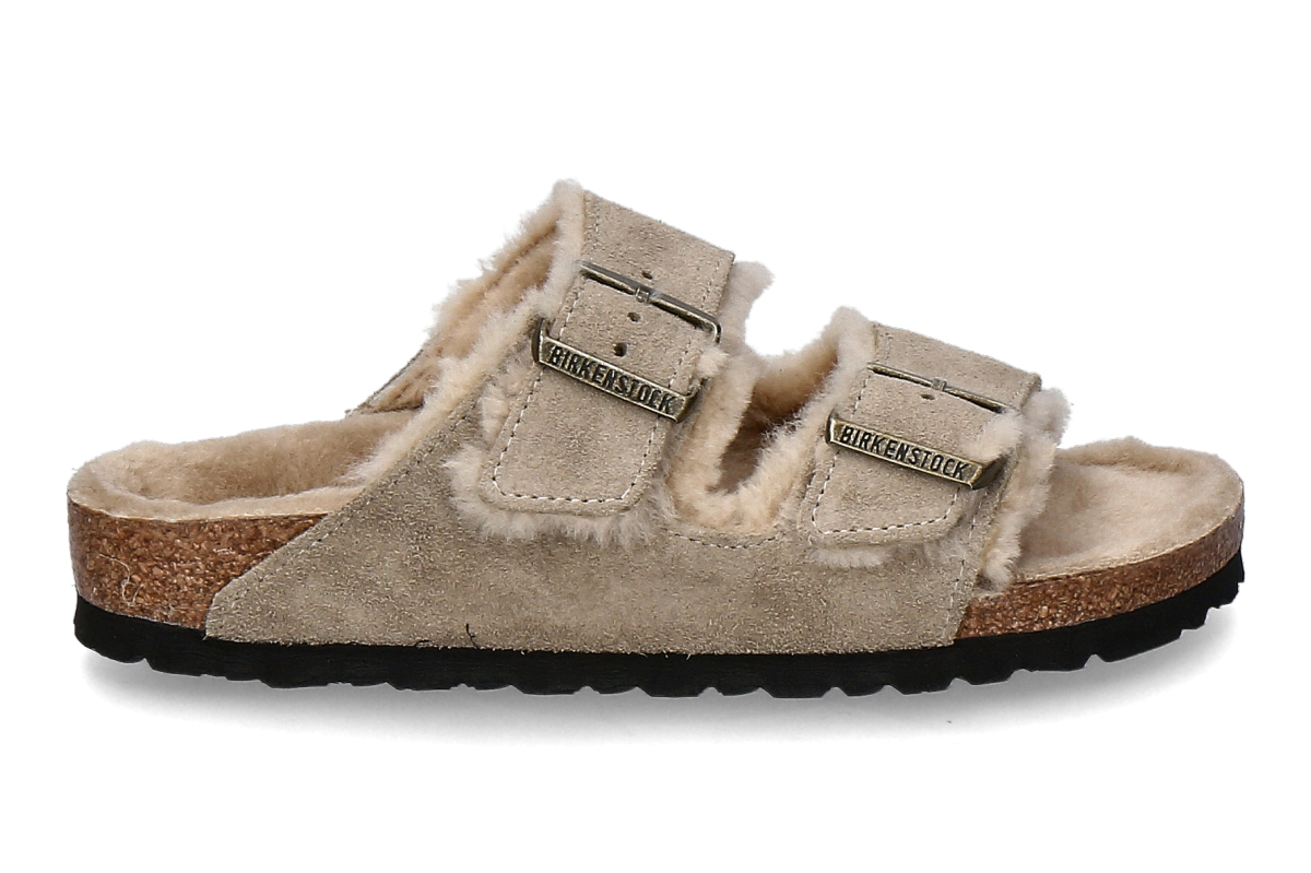 Birkenstock Damen- Pantolette gefüttert ARIZONA NORMAL SHEARLING- taupe/ beige