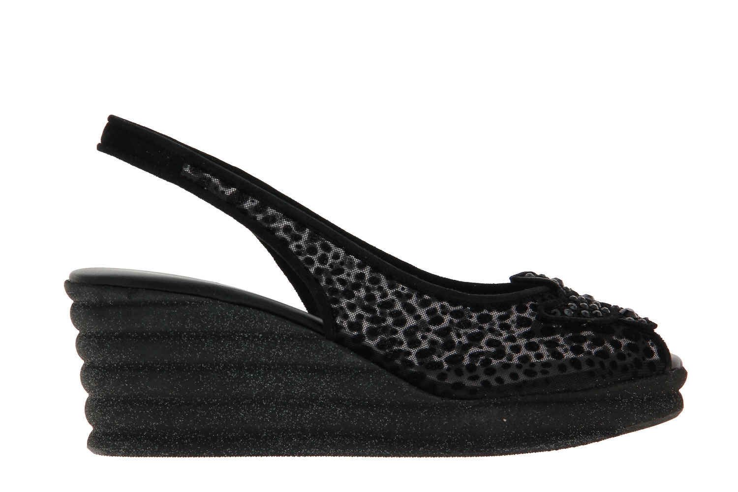 Fernando Pensato Keilsandale PRINCESS CAMOSCIO NERO (36)