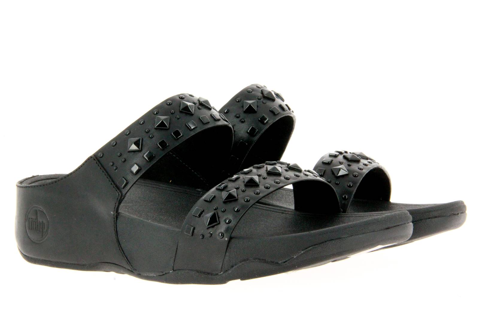 Fitflop Pantolette BIKER CHIC SILDE ALL BLACK (36)