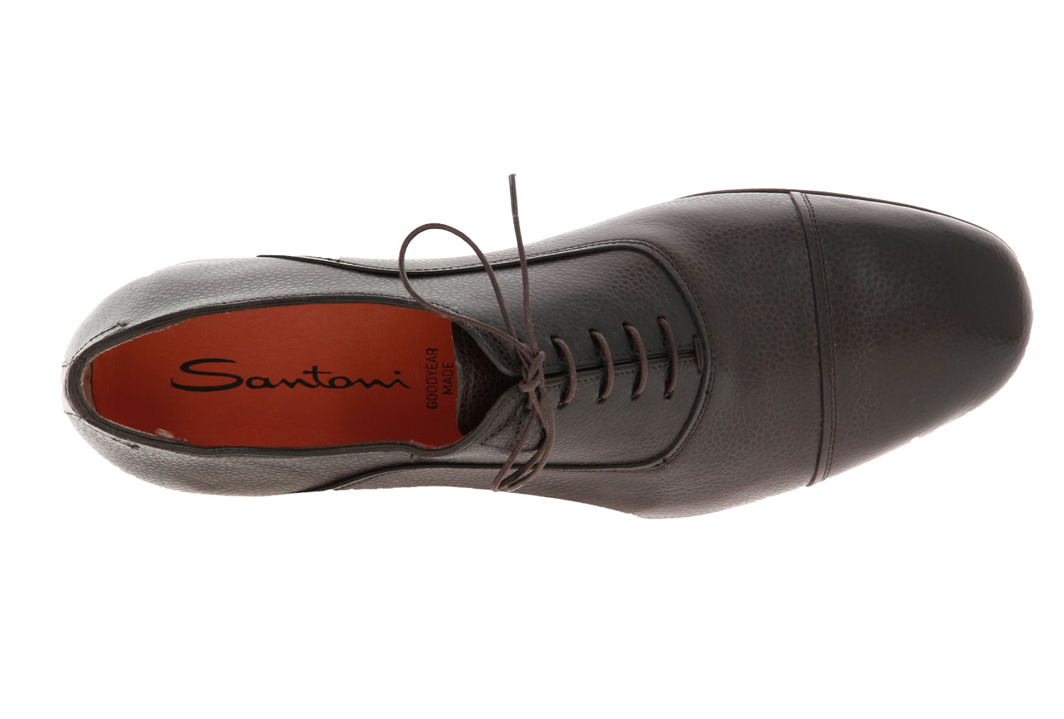 Santoni Schnürer LEATHER DARKBROWN (43)