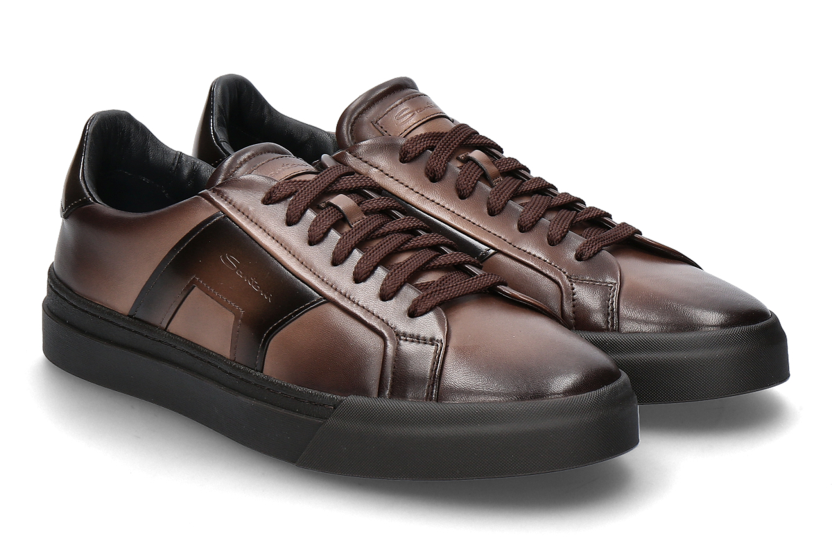 Santoni Herren- Sneaker DOUBLE BUCKLE- braun
