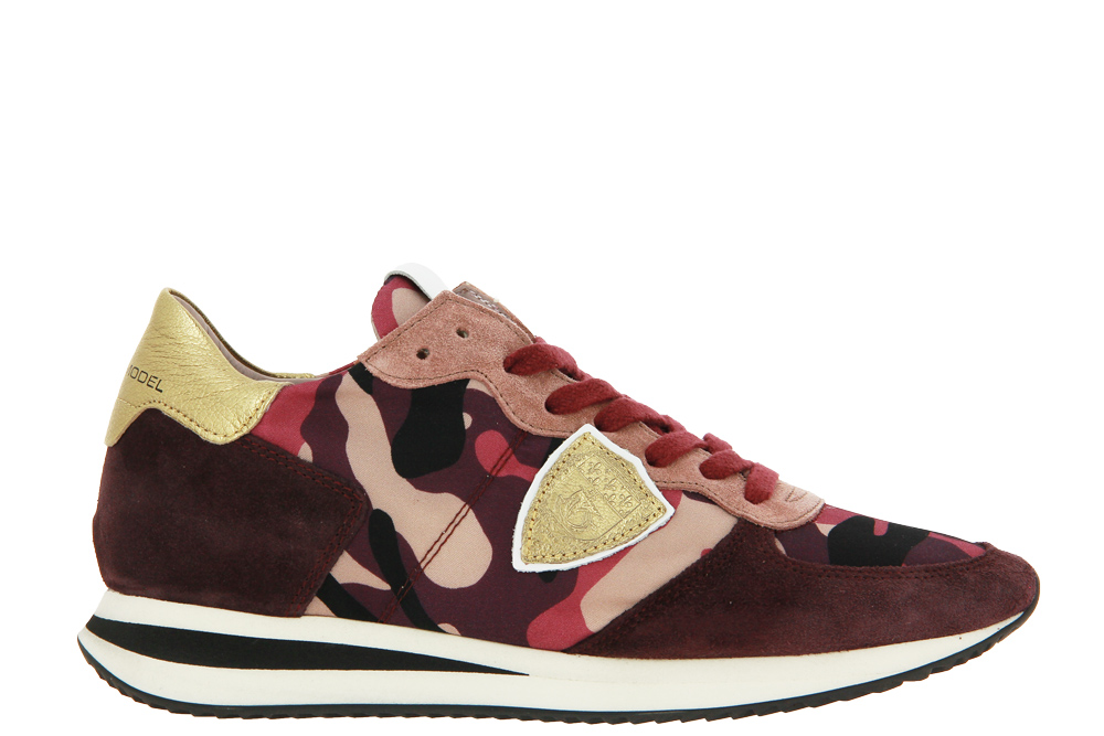 Philippe Model Sneaker TROPEZ LOW WOMAN CAMOUFLAGE BORDEAUX