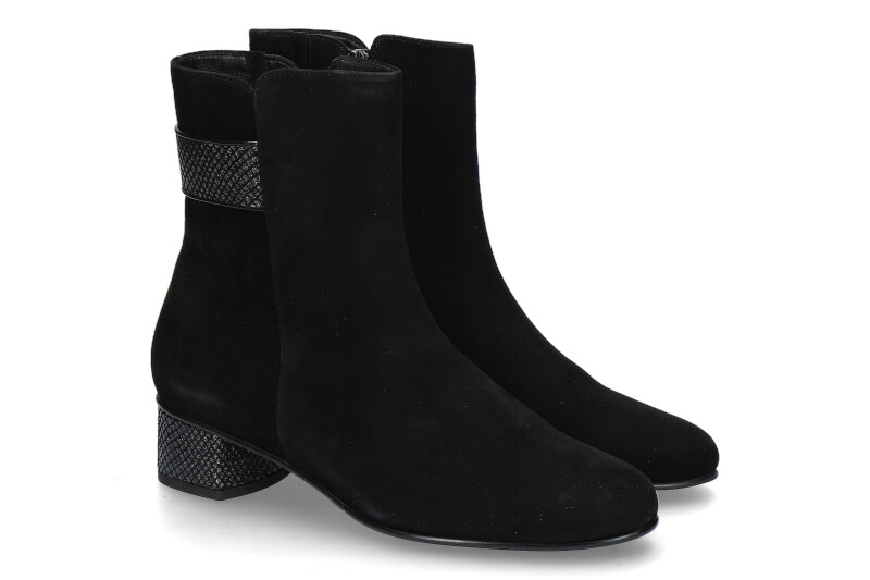 Hassia Stiefelette SIENA SAMTKID-LEDER- schwarz/multi
