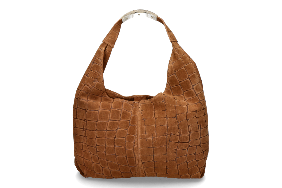 My-Best Bag Firenze Beuteltasche ELISSE CROCO SUEDE- cognac/ mittelbraun