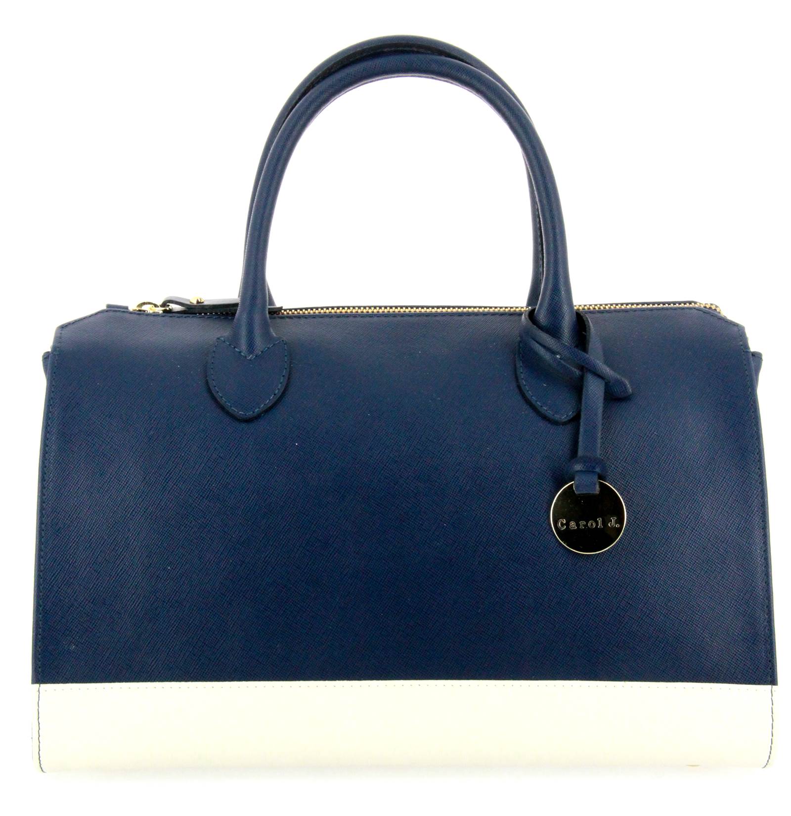 Carol J. Handtasche SAFFIANO BLUE BIANCO