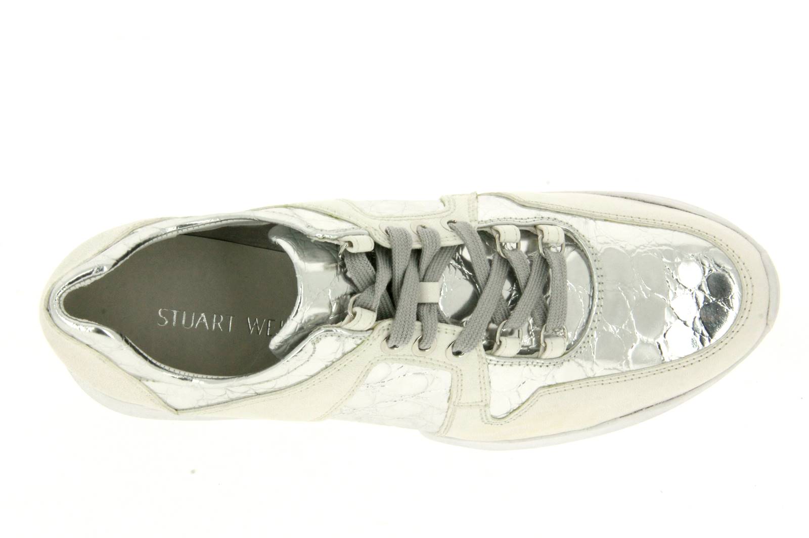 Stuart Weitzman Sneaker DREAMY SILVER CROCO SPECCHIO (38)