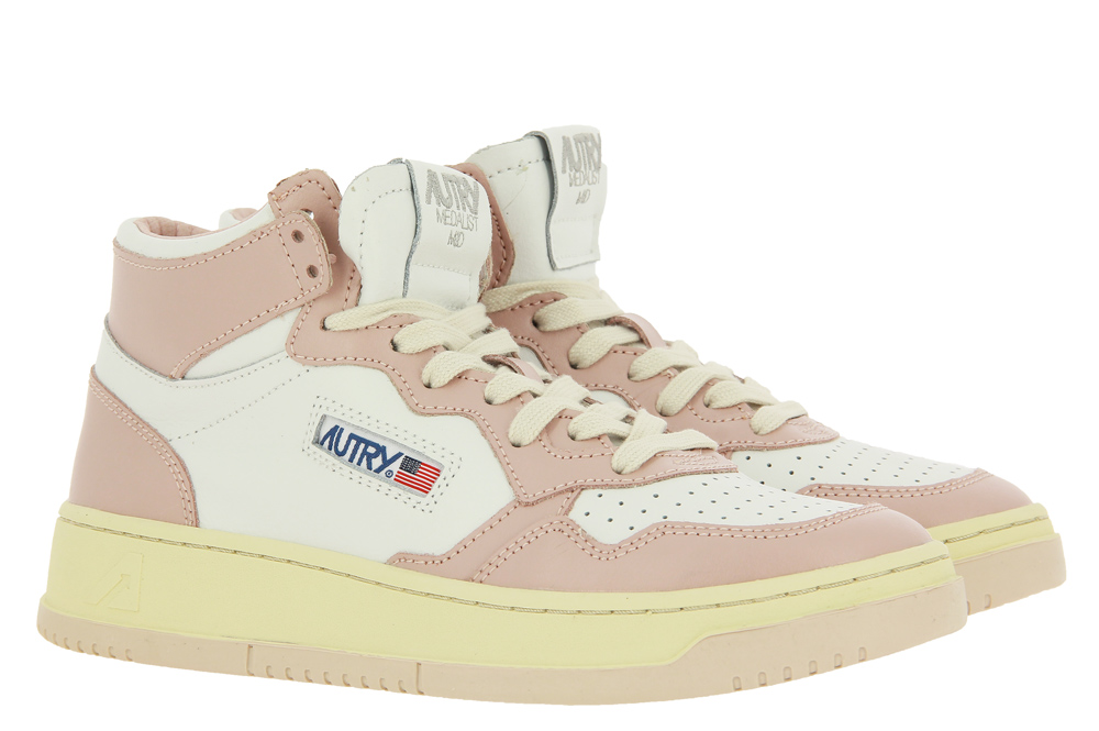 Autry Mid-Cut Sneaker LEAT WHITE PINK Autry Mid-Cut Sneaker LEAT WHITE PINK