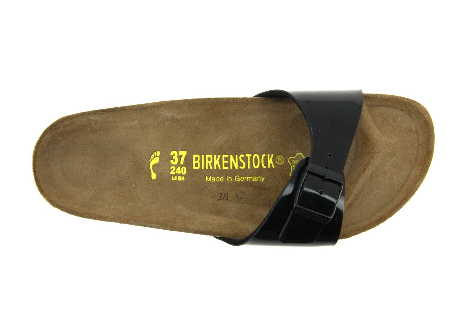 Birkenstock Pantolette MADRID SCHMAL BIRKO-FLOR LACK SCHWARZ (41)