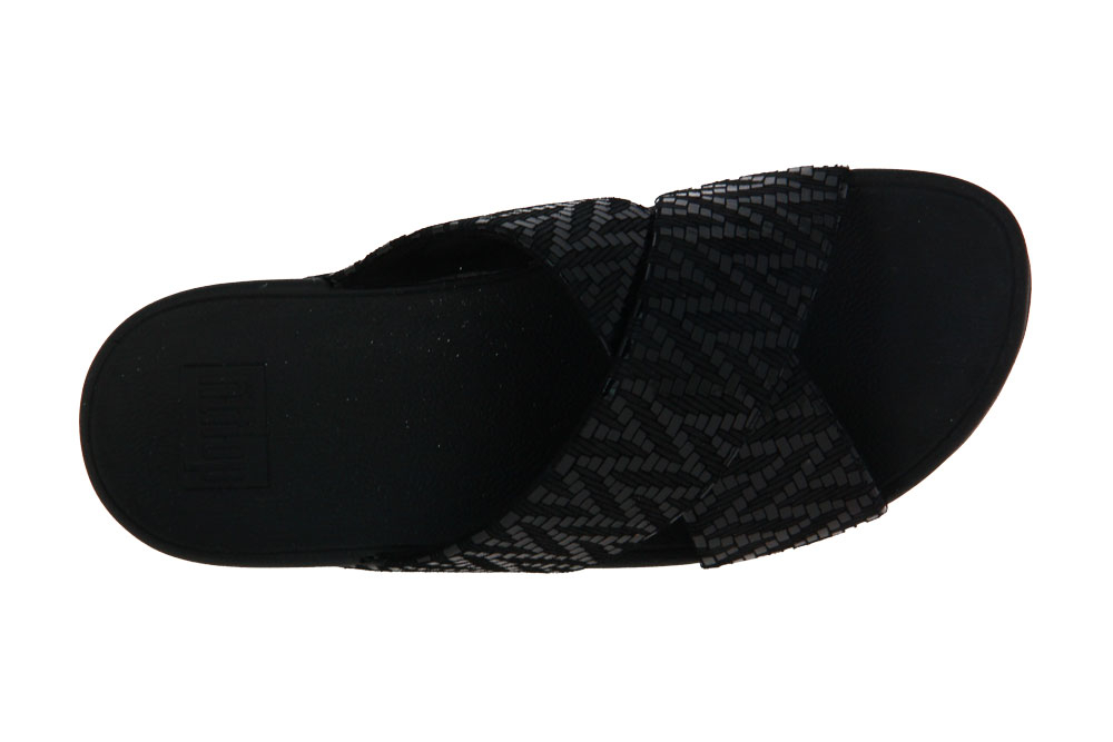 Fitflop Pantolette LULU CHEVRON SUEDE BLACK (36)