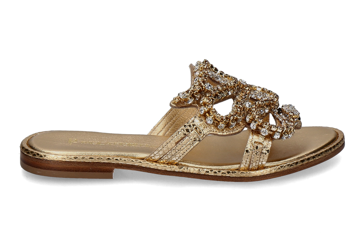 Paola Fiorenza Pantolette PELLE SNAKE- gold