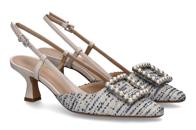 Roberto Festa Slingpumps STEFI TWEED LUX BLU NAPPA CREAM