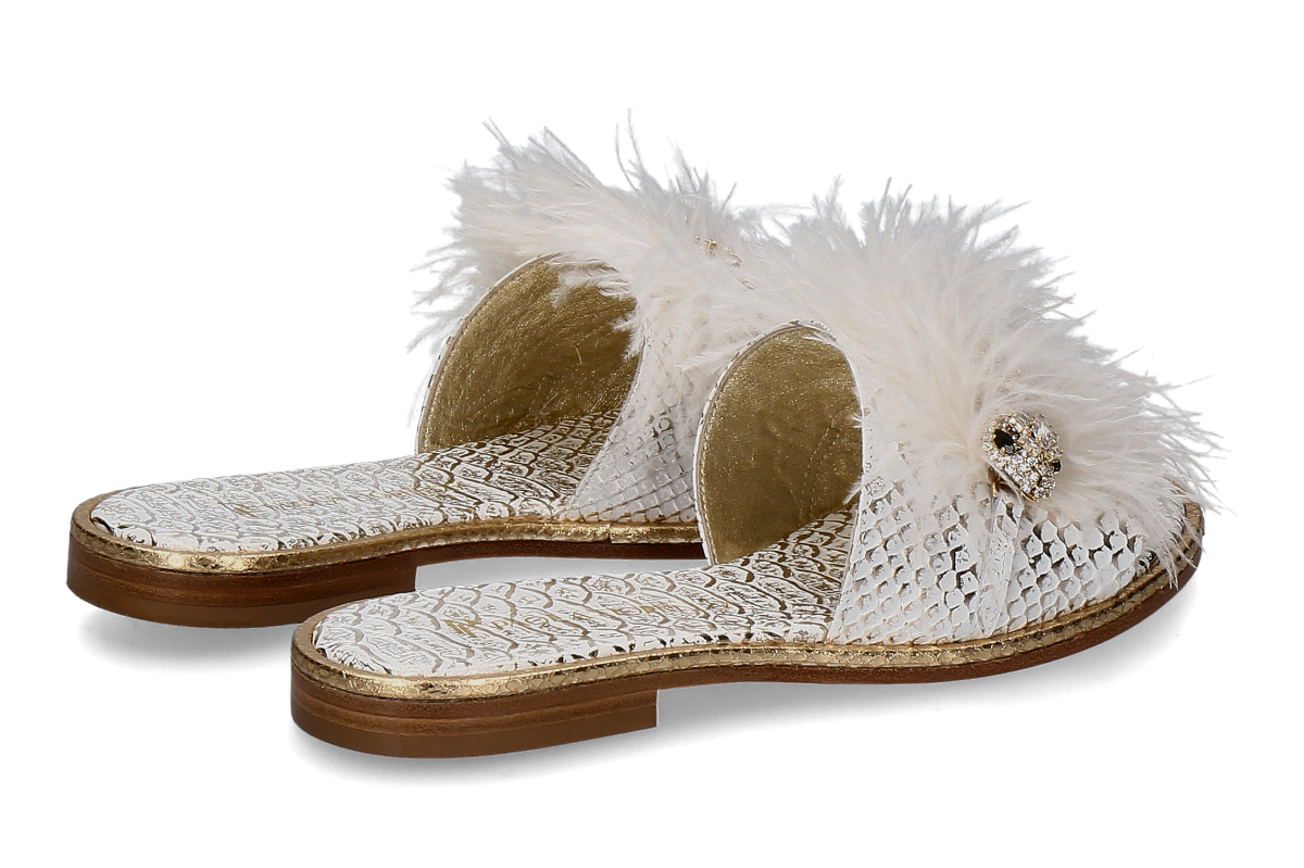 Paola Fiorenza Pantolette SNAKE SLIDER- bianco_271100072_2