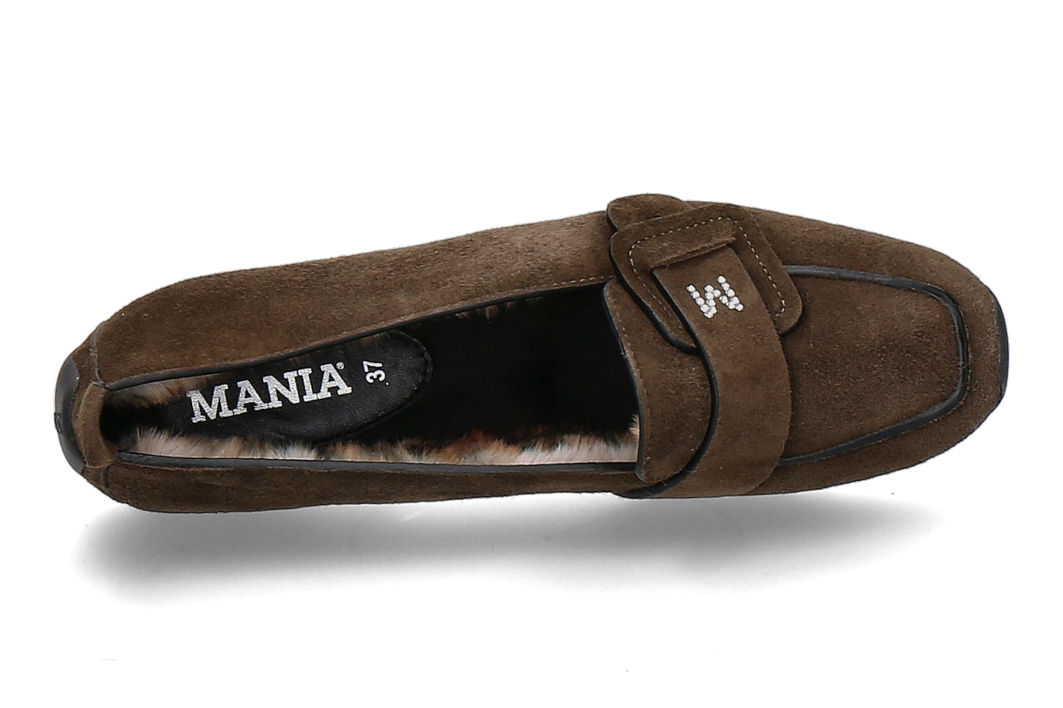 Mania Loafer gefüttert CAMOSCIO STRASS- khaki_221900446_5