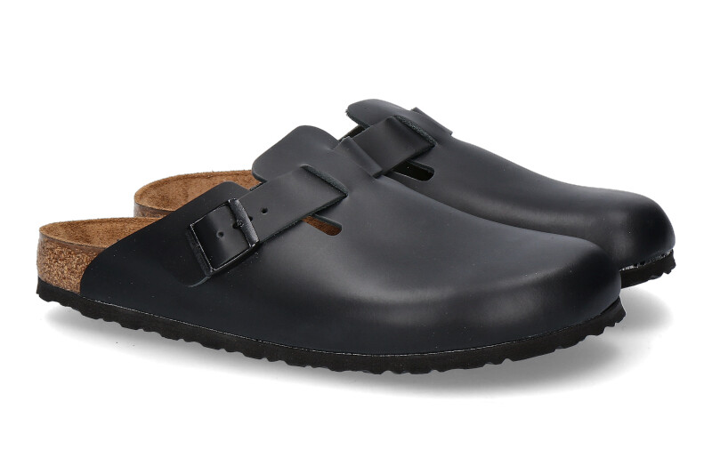 Birkenstock Clogs BOSTON SCHMAL NATURLEDER BLACK (44)