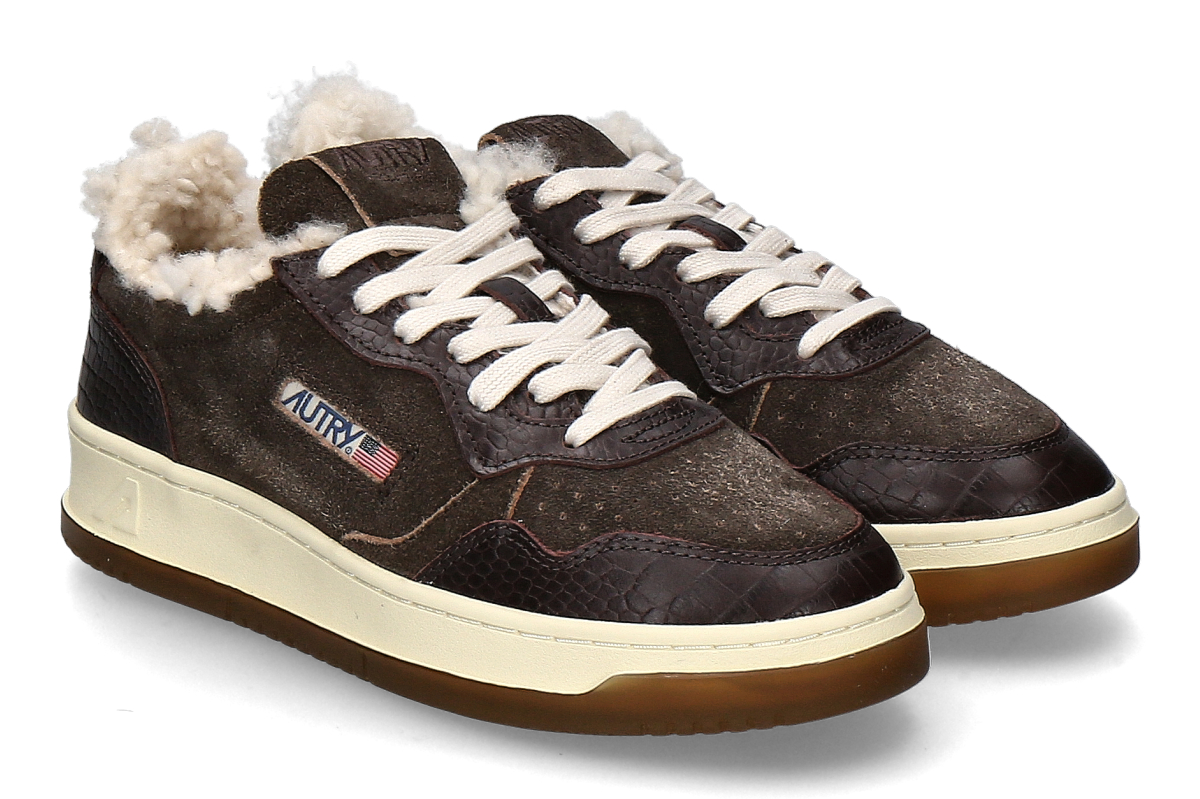 Autry Damen- Sneaker gefüttert SUEDE SHEARLING CJ01- mustang/ braun