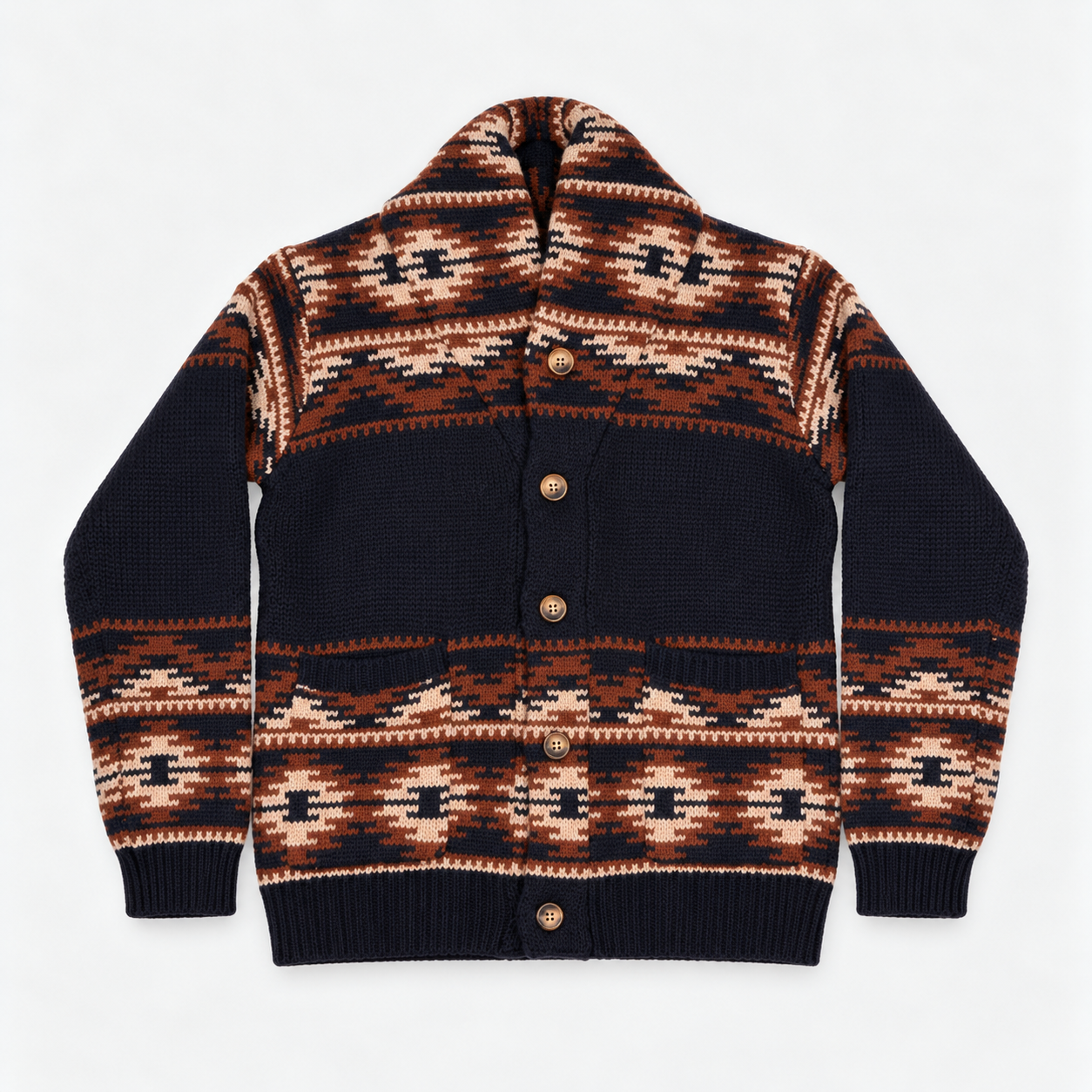 Tooco Unisex-Cardigan EVR RANCHO- navy/ braun