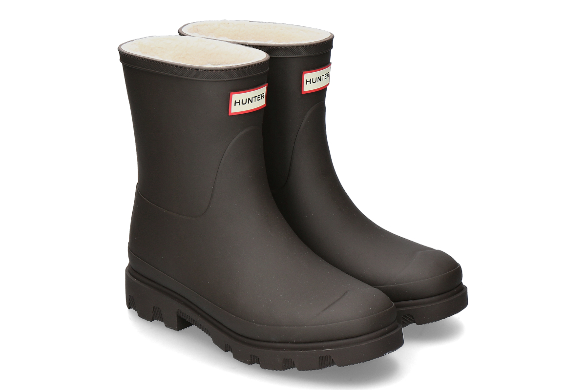 Hunter Regenstiefel DOWNPOUR SHORT gefüttert- braun/ chocolate brown