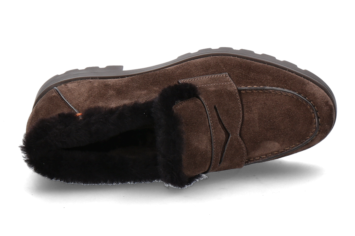Santoni Damen  Loafer gefüttert VELOURS dark brown_232300074_5