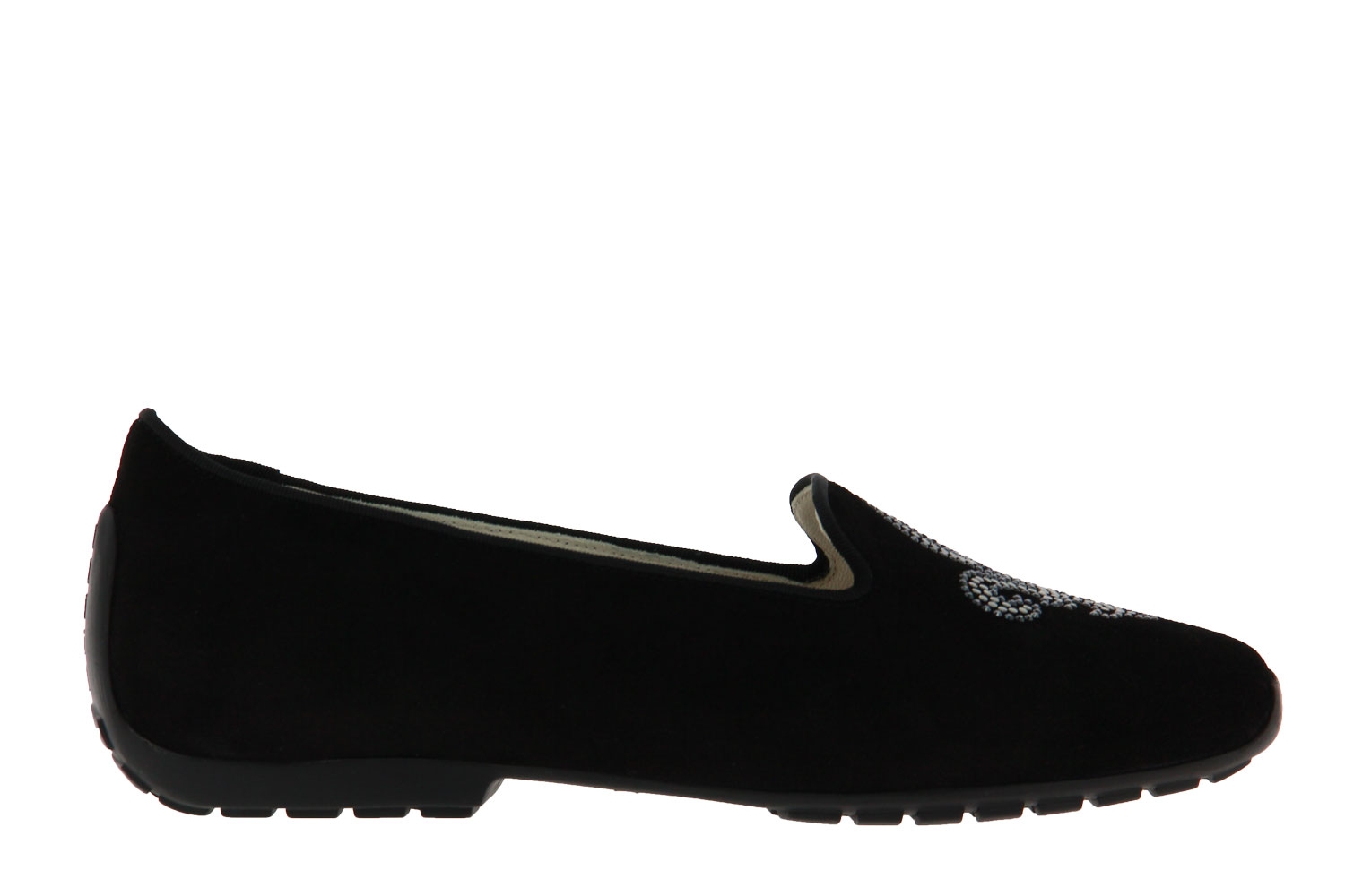 Mania Ballerina im Pantoffelschnitt CAMOSCIO NERO SWAROVSKI (37 )