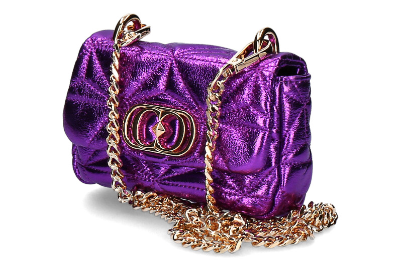 La Carrie Umhängetasche SHINY MINI LAMINATED LEATHER VIOLET