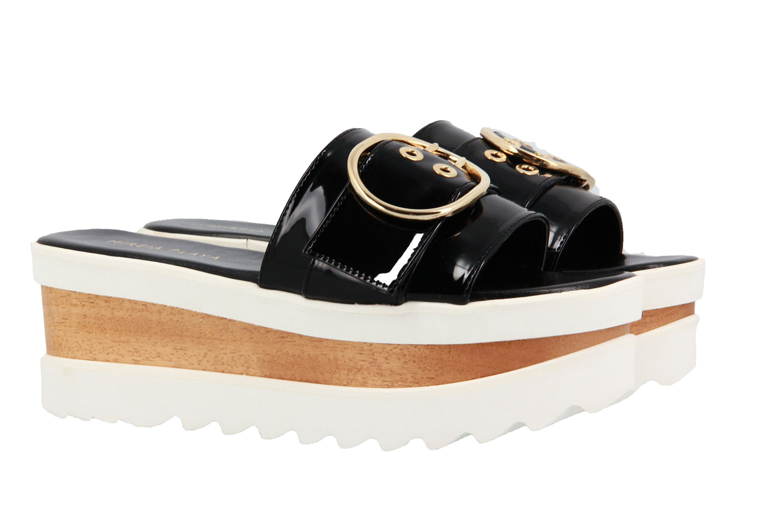 Mireia Playa Pantolette OKOBO SLIP BUCKLE BLACK (37 )