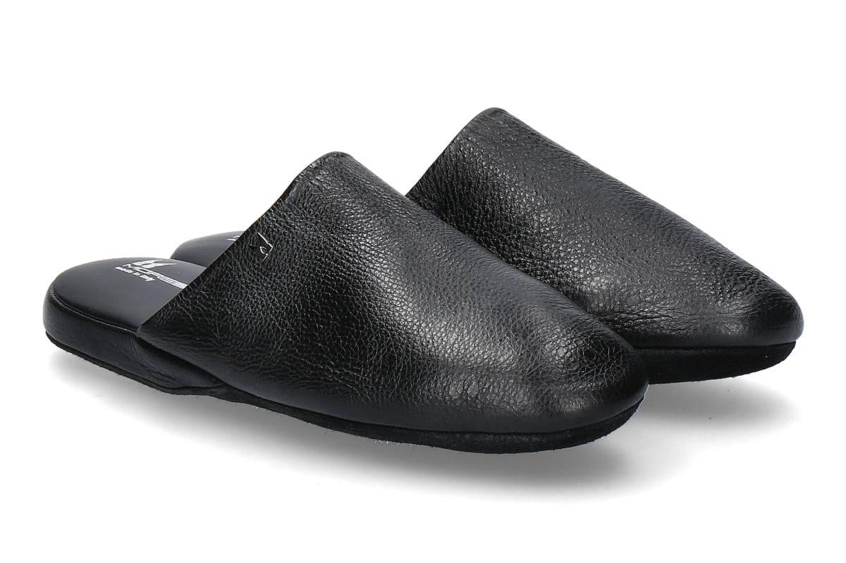 Moreschi Hausschuh- Pantolette AMERIGO NAPPA- nero/ schwarz