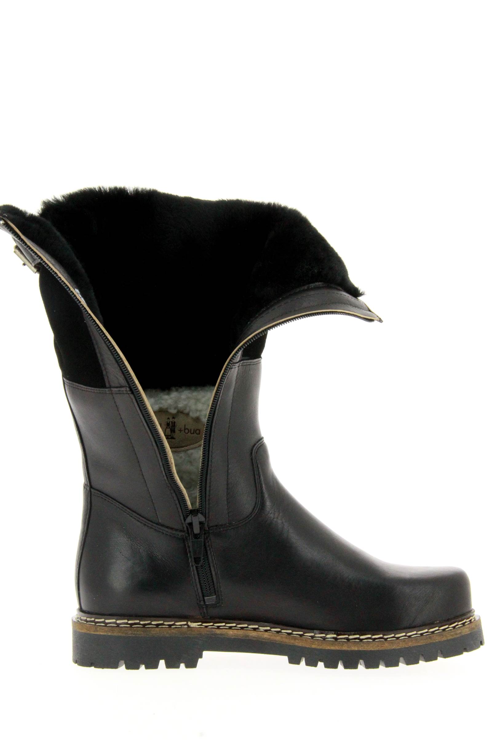 Dirndl + Bua Försterstiefel gefüttert PANIOLO VELOUR NERO (45)